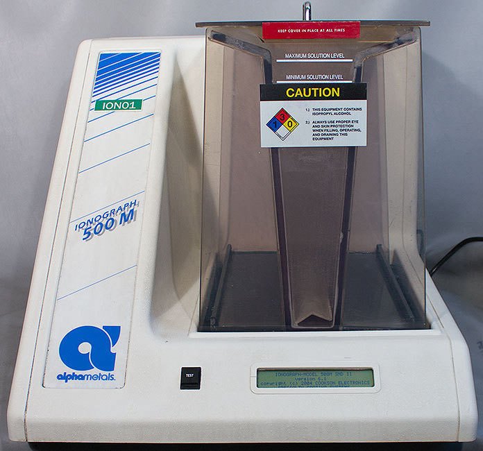 Alpha Metals/SCS 500M SMD Ionic Contamination Ionograph 12" x 14" PCB 2.7 gal