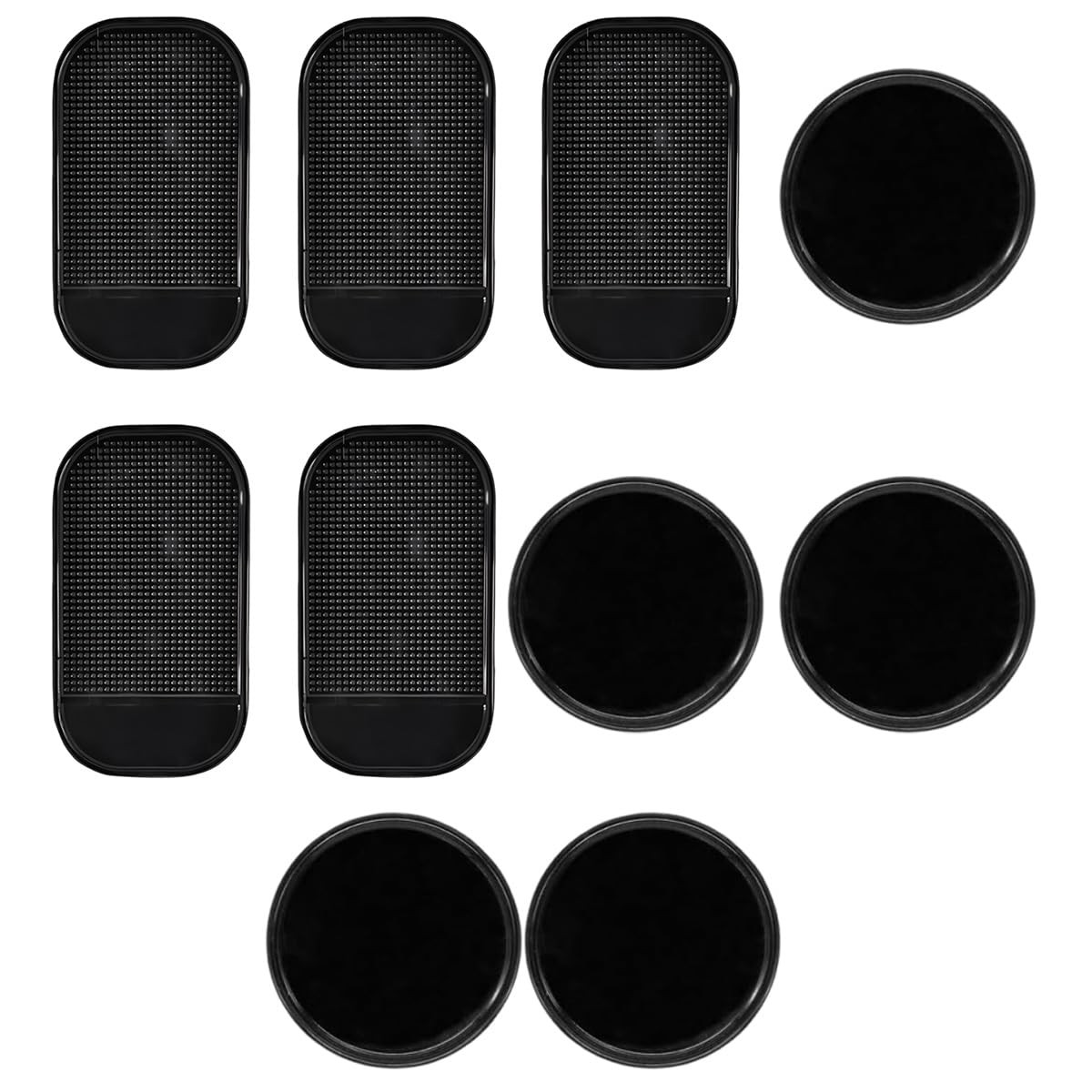 10PCS Silicone Car Dashboard Non-Slip Mats, 5.43 × 3.05 inch, Black