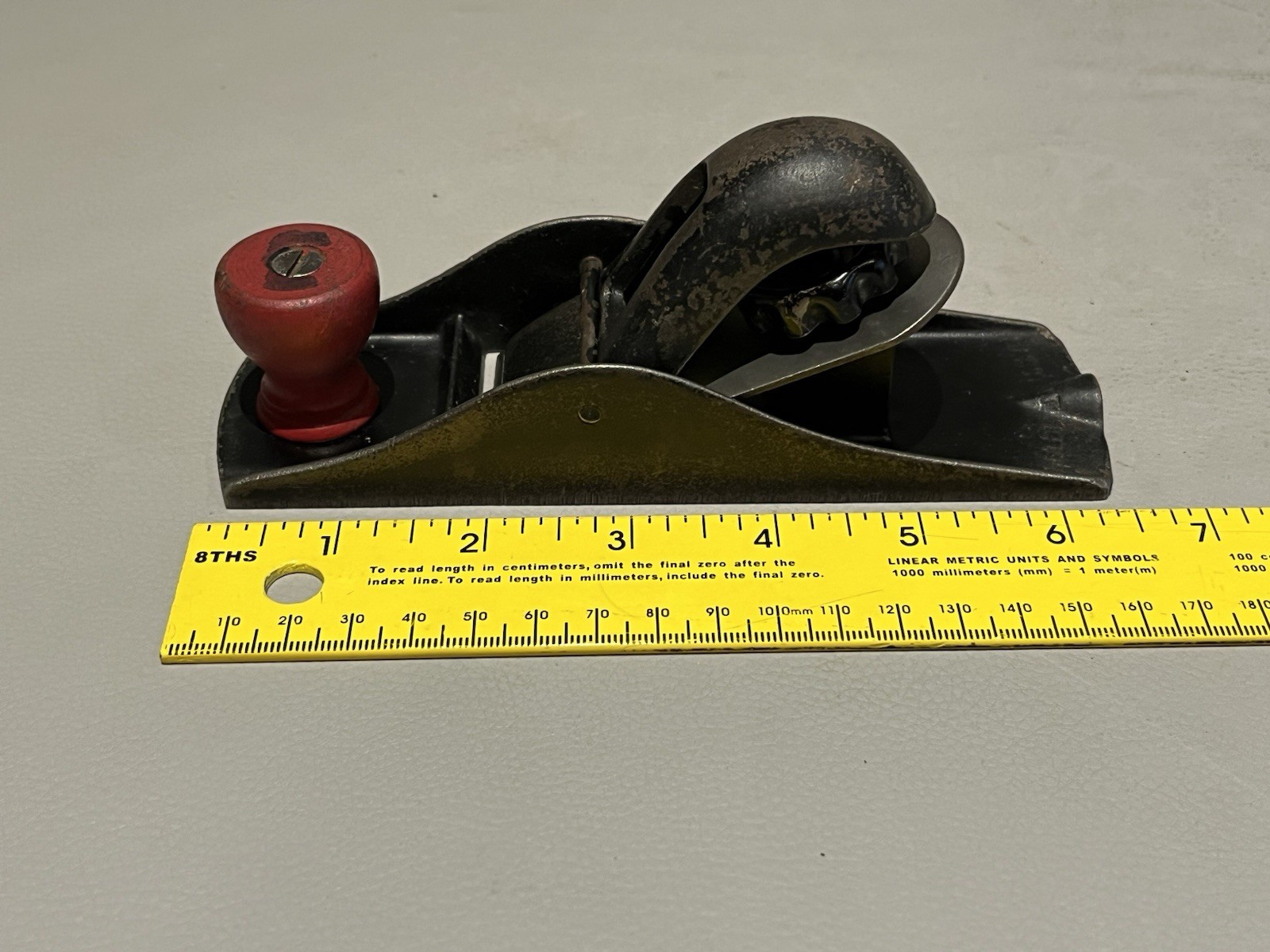 Vintage 6  1/2" Carpenter Woodworker Block Plane - Logo "U" in Circle - U. S. A.