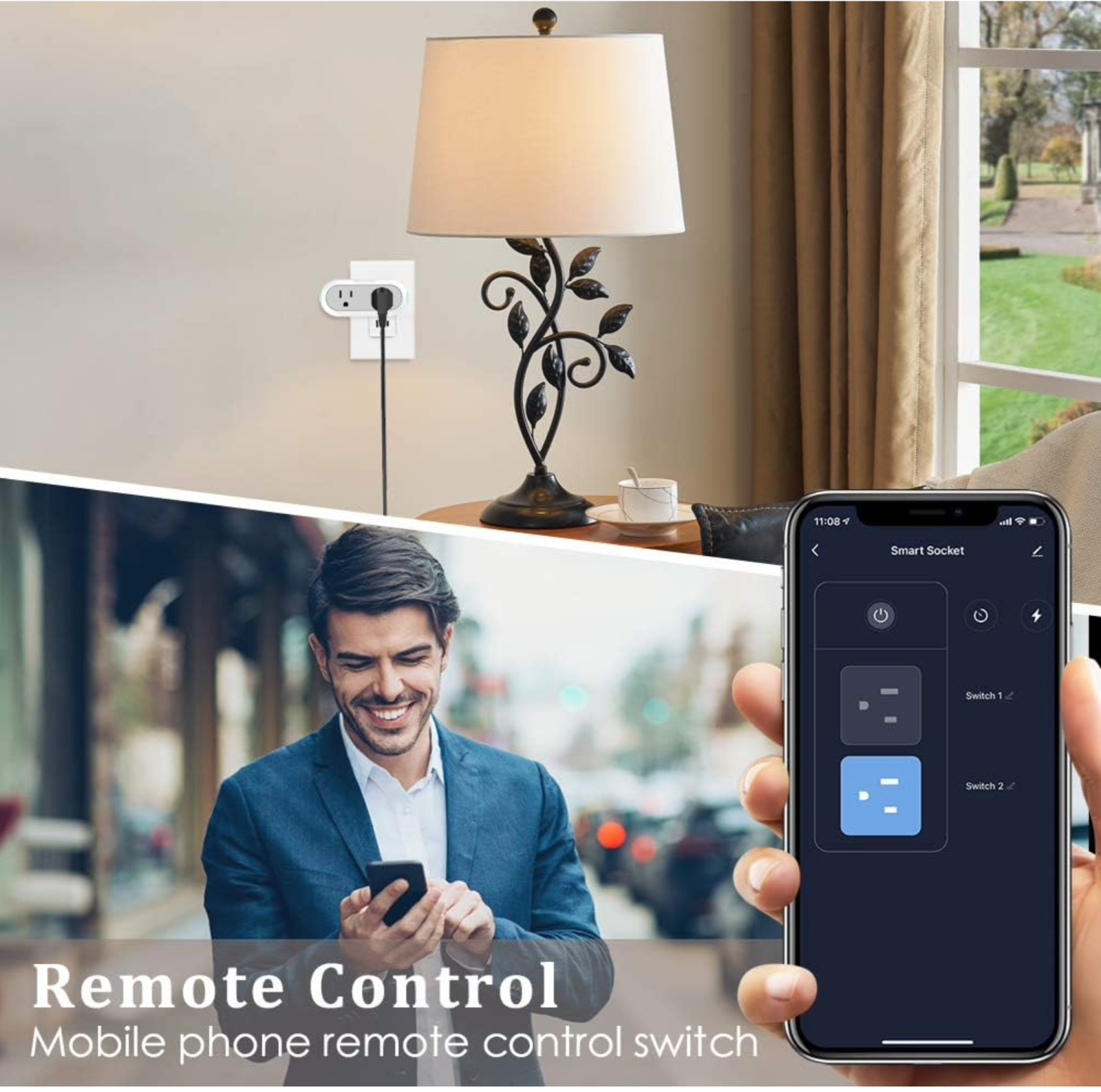 4 Socket/2 Pack Smart WiFi Plugs Dual Outlets Alexa Google ITFFF SmartThings
