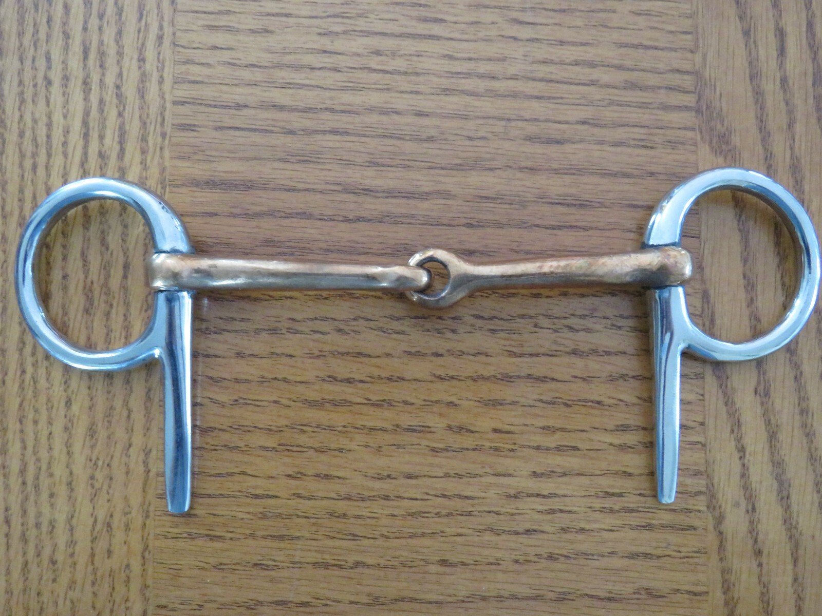 5" Stainless Steel half cheek Copper mouth Snaffle Driving Bit