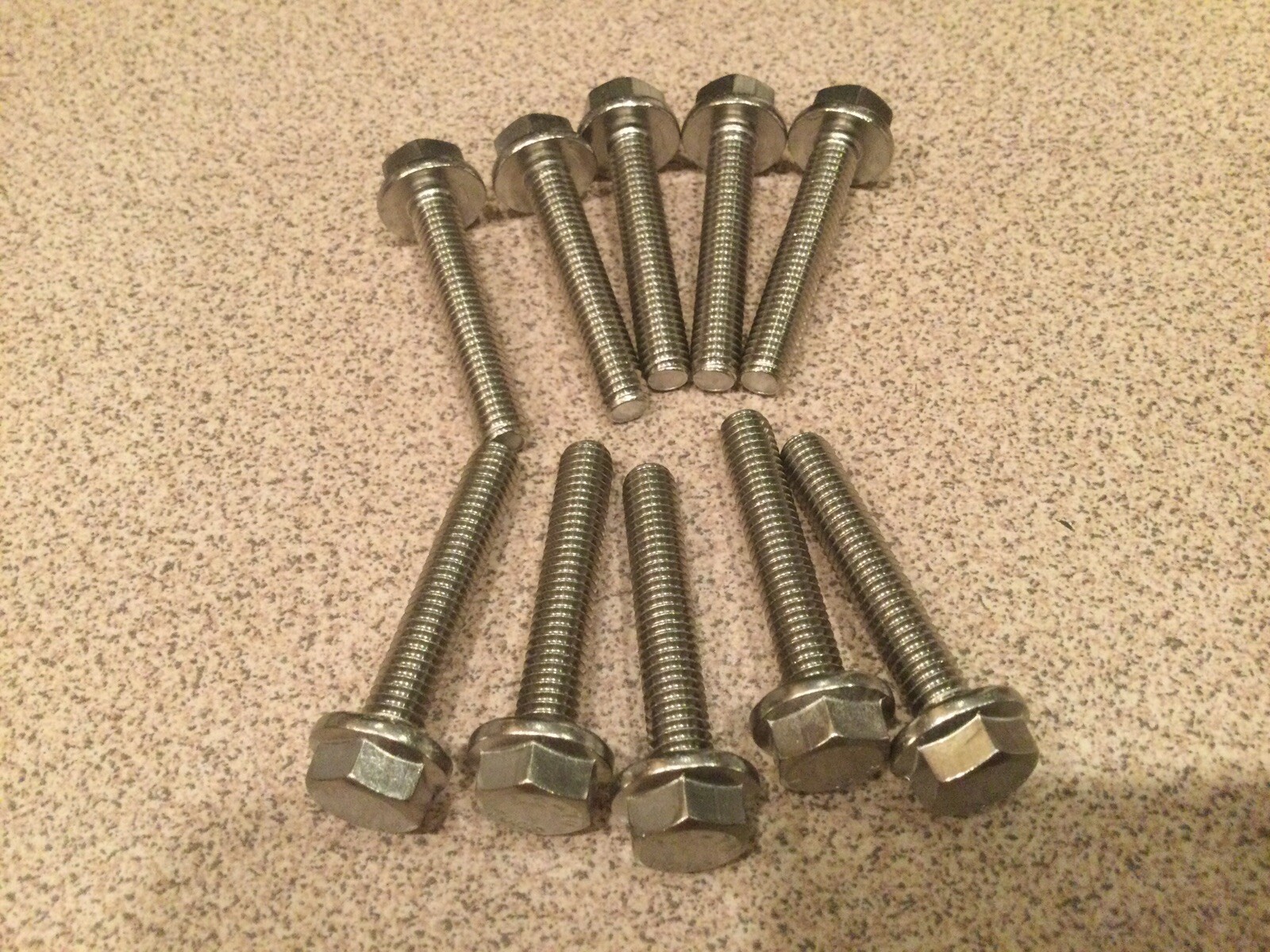(10) M6 X 1.00 X 40 Stainless Steel DIN 6921 A2 Hex Flange Bolts M6x40mm Flange