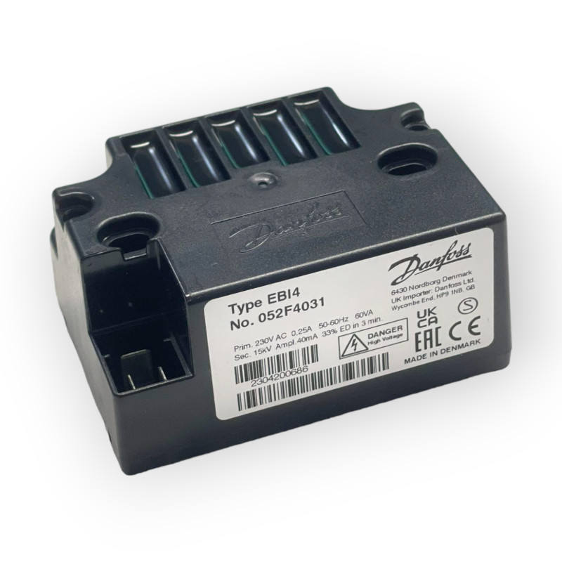 DANFOSS IGNITION TRANSFORMER 052F4031 EBI4 230V X 15KV 33% BURNER