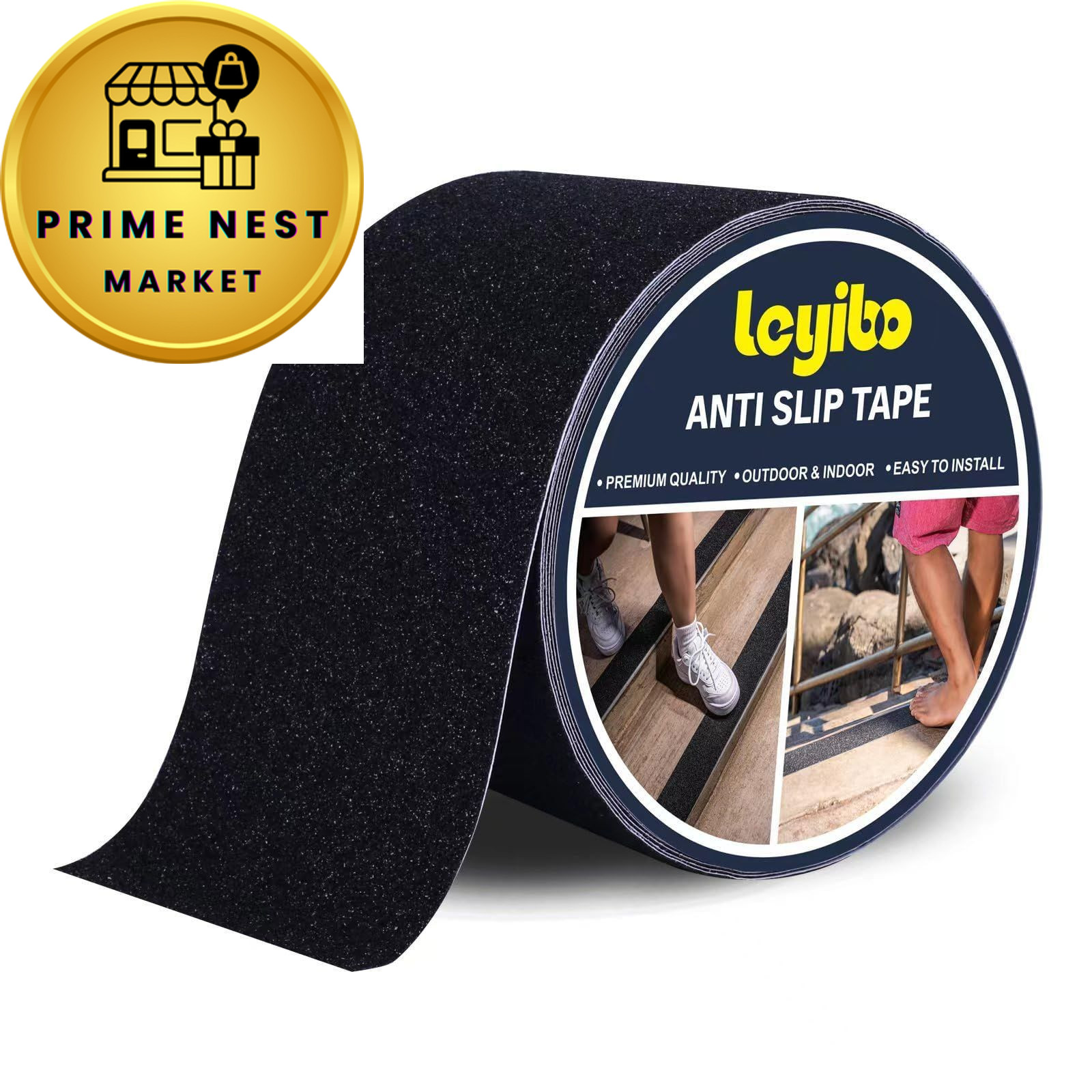 Leyibo Anti Slip Tape, 4 Inch x 42 Ft Grip Tape for Stairs 4" x 42', Black