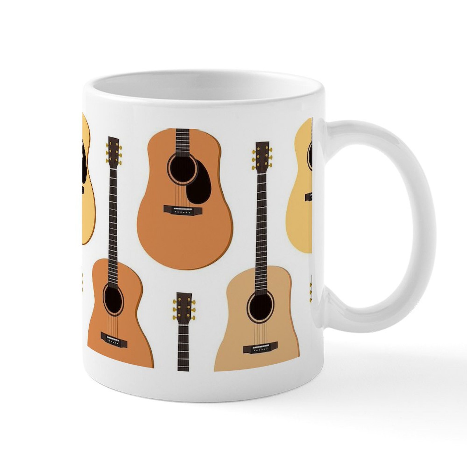 CafePress Acoustic Guitars Pattern Large Mug 11 oz Ceramic Mug (609265802)