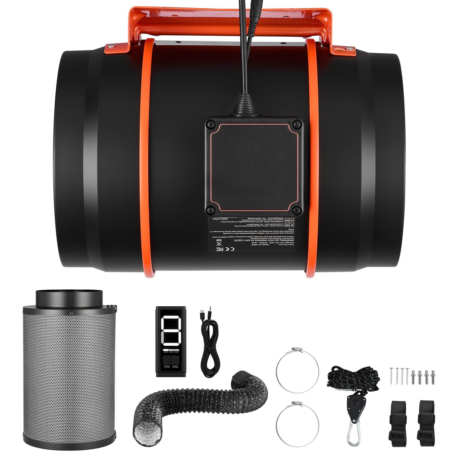 8 Inch Inline Duct Fan Kit 807 CFM with Carbon Filter for Grow Tents
