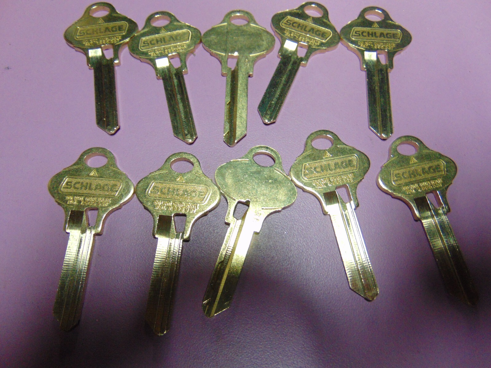 10  KEYS   EVEREST SCHLAGE S123  KEYS UNCUT    LOCKSMITH