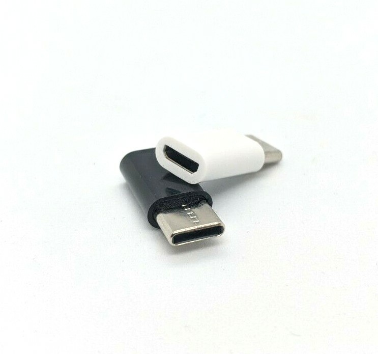 A to C Adapter - 2 Pack - 1 Black, 1 White charging file transfer cell etc