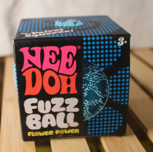 NeeDoh Fuzz Ball Flower Power Blue - Brand New/Factory Sealed! CE