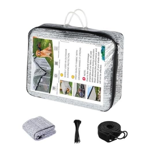 70% Aluminet Shade Cloth Reflective Sun Shade, Heat Blocker for 10x20FT