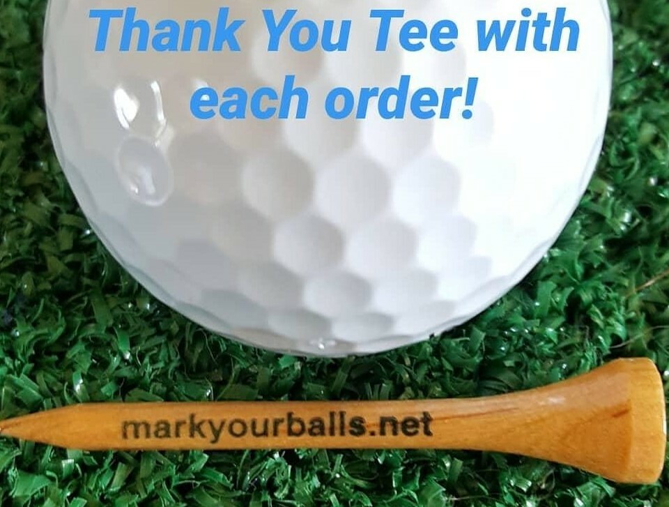 Golf Ball Stencil - Custom Initials, numbers plus 3 circles, 2 lines, 3 shapes.