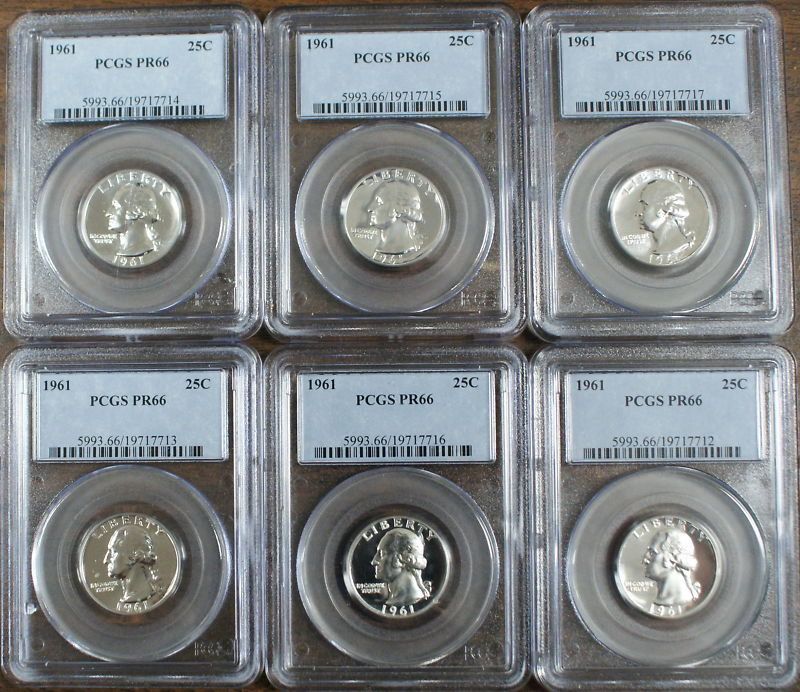 1961 Proof Washington Quarter, PCGS PR-66, *PRICE FOR ONE COIN ONLY*