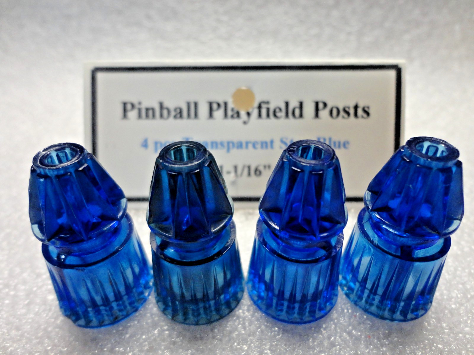 Pinball Playfield Plastic Posts, Transparent Star Blue, 1-1/16" Tall, 4 pcs