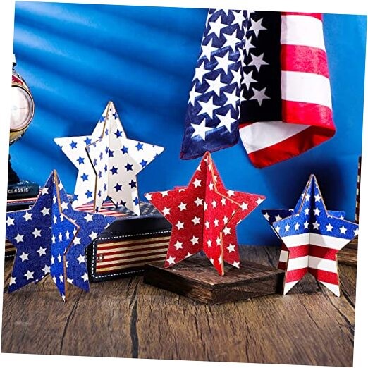 4 Set Patriotic Table Centerpieces Memorial Day Decoration Fourth of July