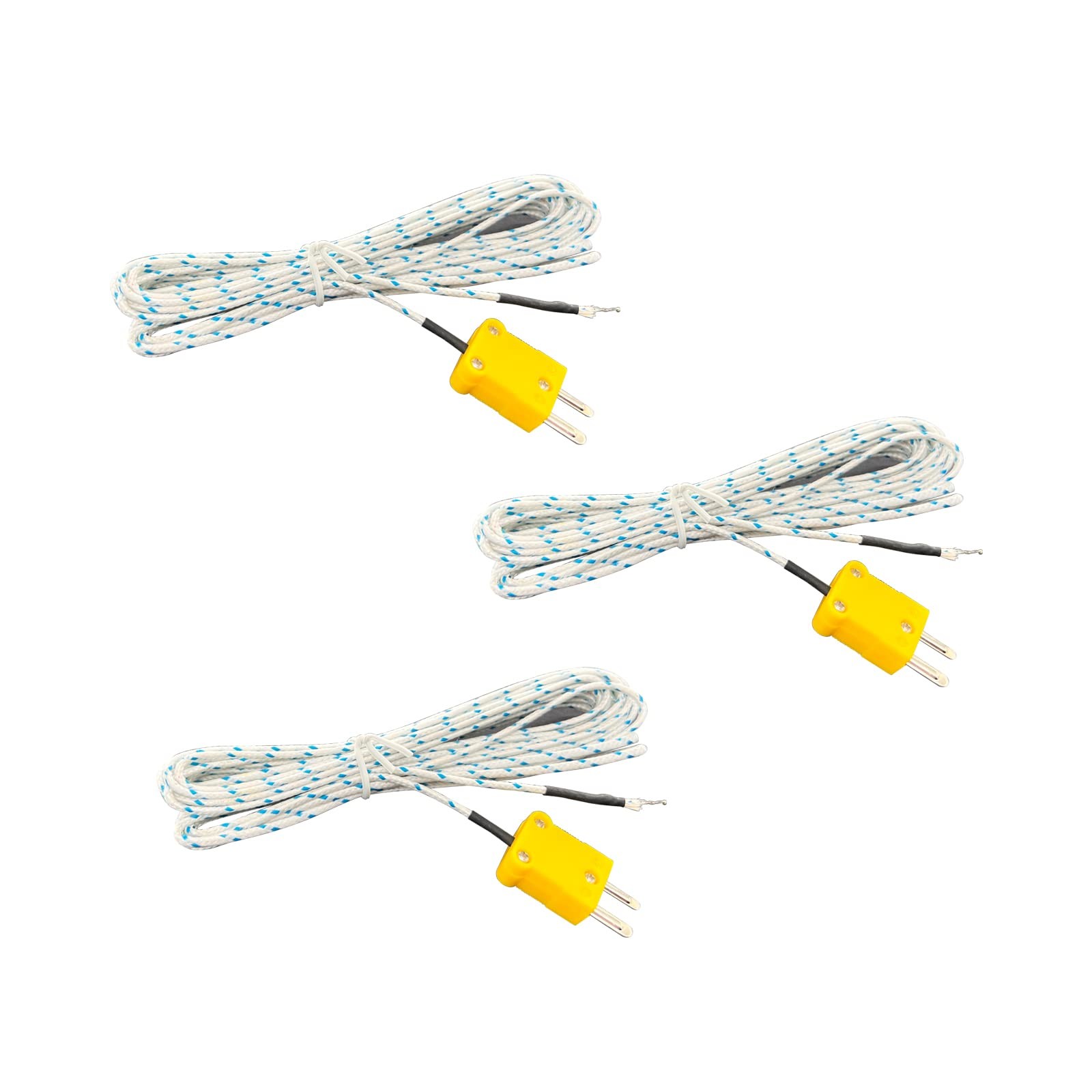 3 Pcs K Type Temperature Sensor Thermocouple Probe Copper Wire 5 Meter 16.4ft