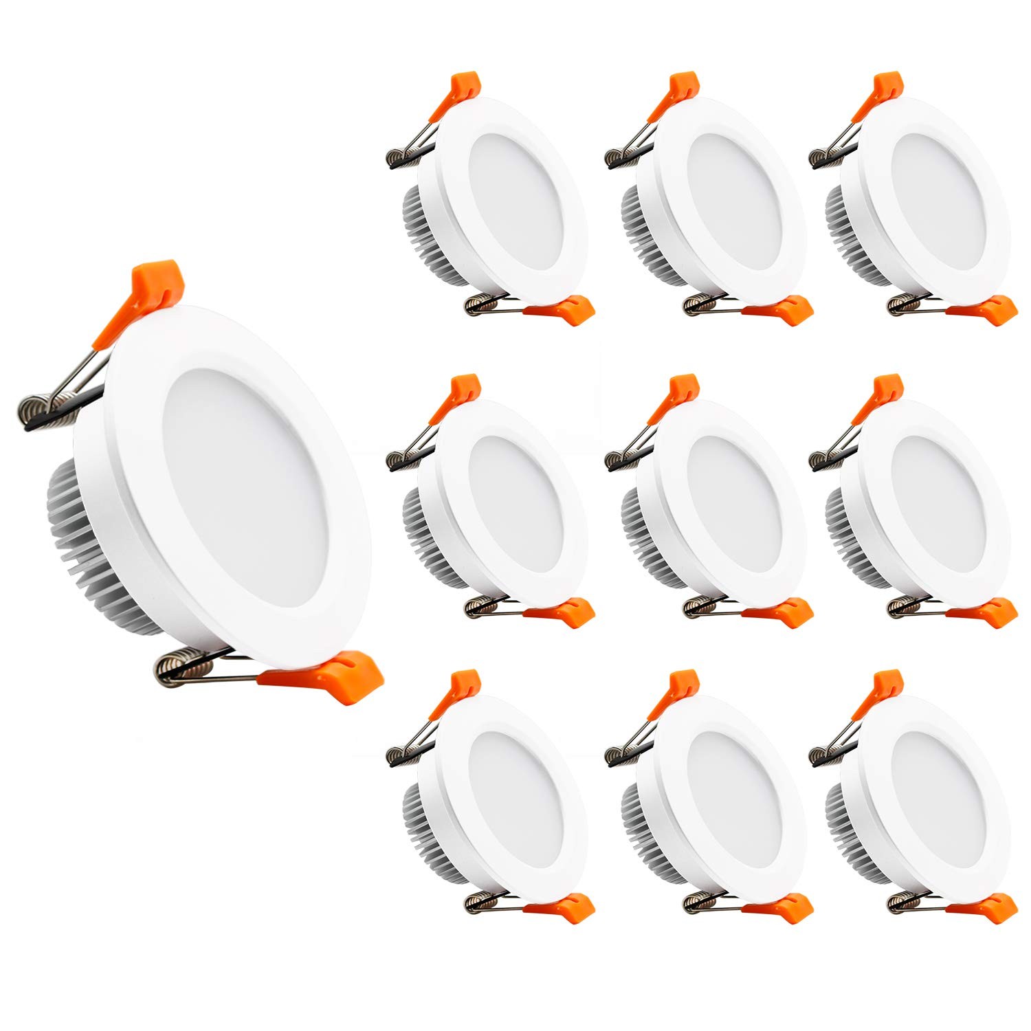 YGS-Tech 2 Inch LED Recessed 10 Pack (White), 5000k (Daylight White)