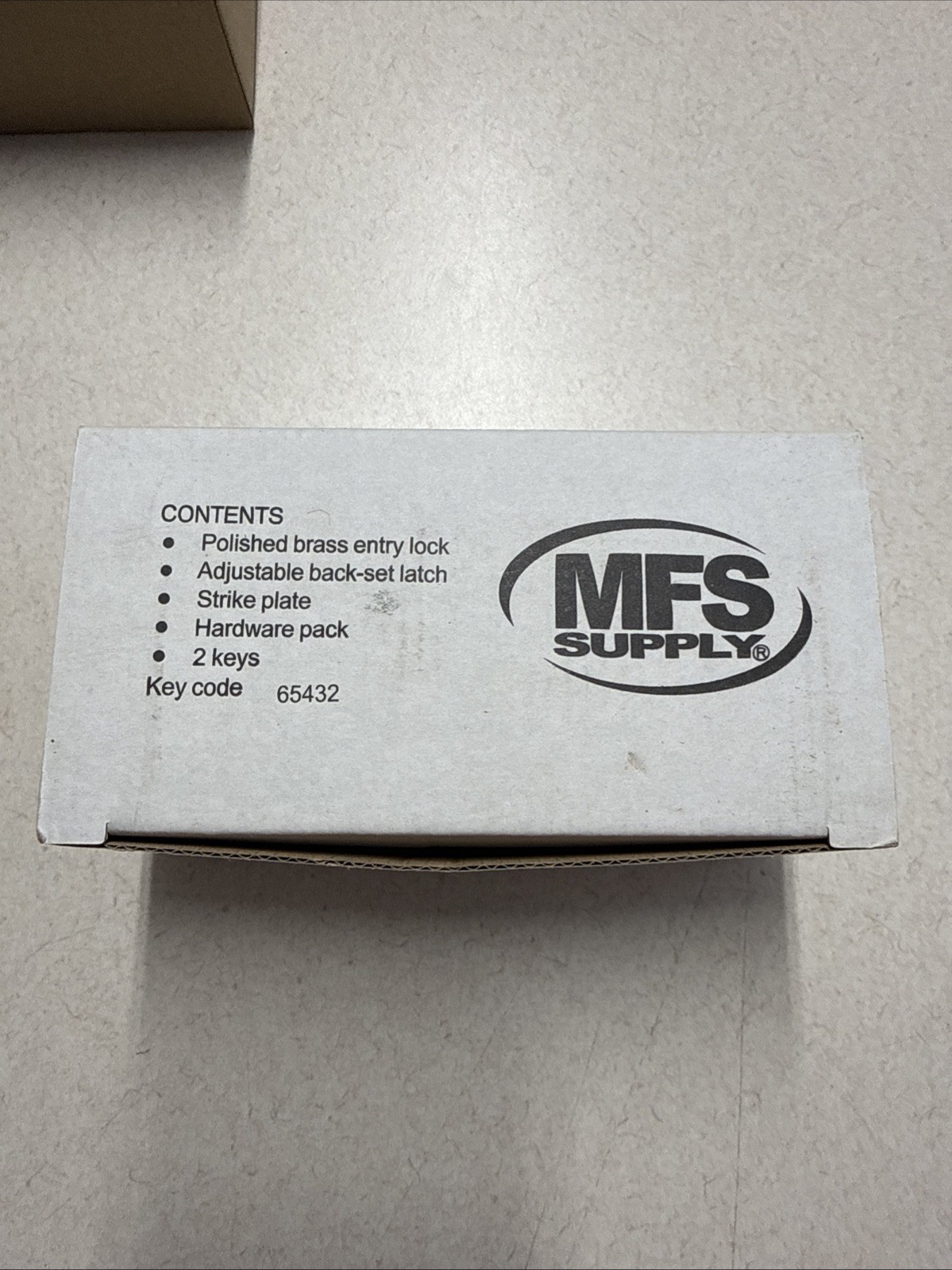 MFS Supply Entry Door Knob Lock Set - w/2 Keys Code 65432 Polished Brass New