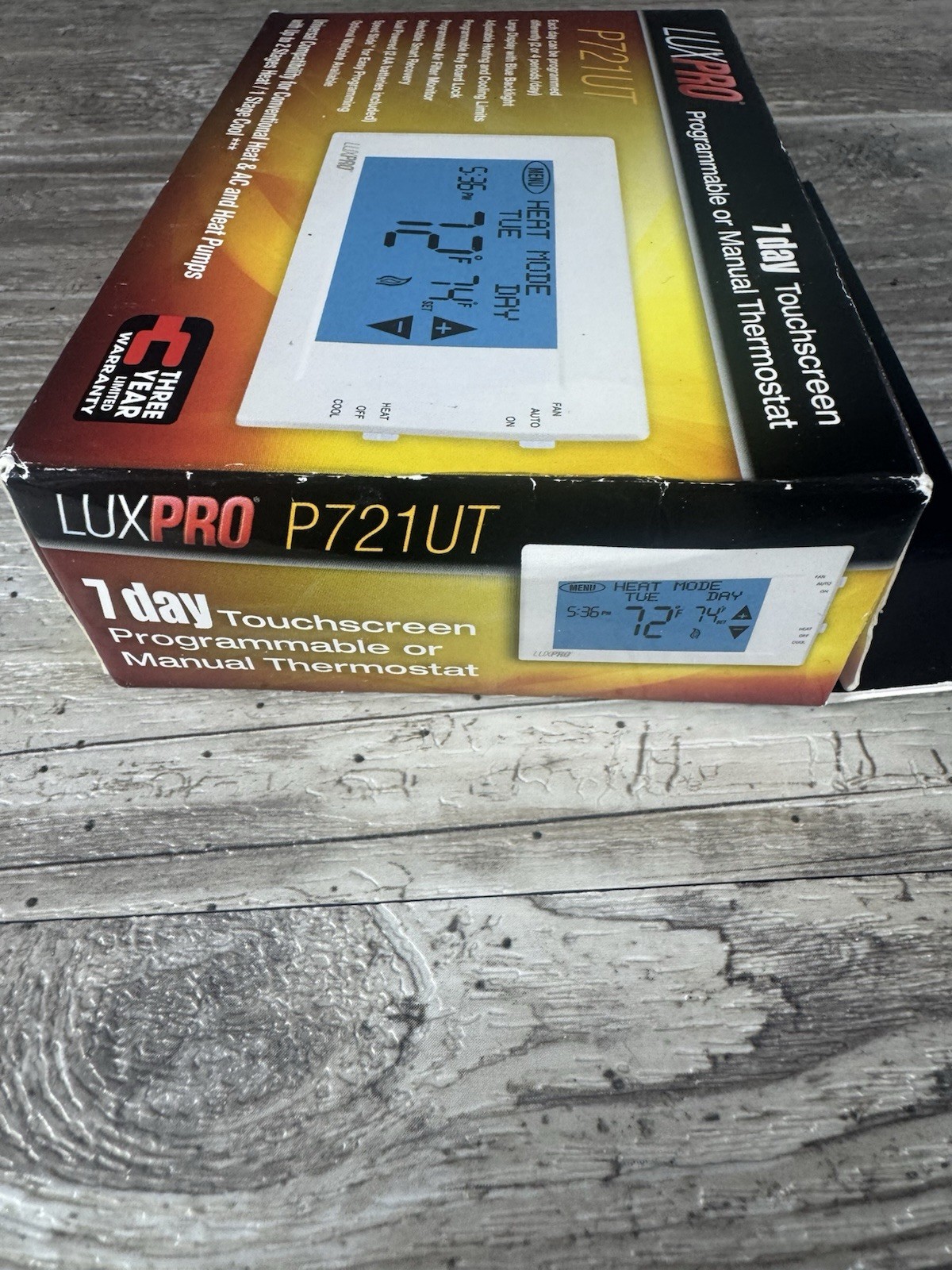 LuxPro Universal 7-Day Touchscreen Programmable or Manual Thermostat P721UT