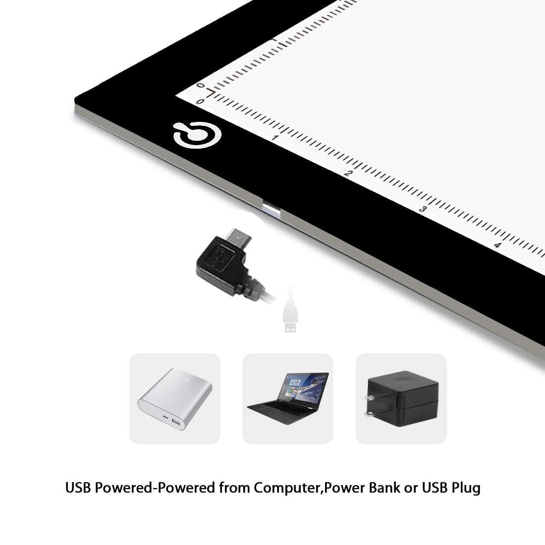 LitEnergy A4 LED Copy Board Light Tracing Box, Adjustable USB 01 - A4, BLACK
