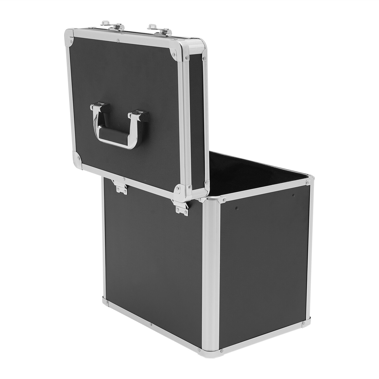 Large, Portable Locking Storage Box for Filing Letters & Documents w/Lock Black