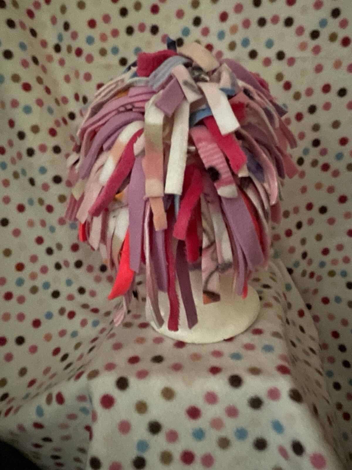 Wild N Crazy KITTY DRAMA QUEEN Printed “hair” Hat. Handmade. Unique 1 Of A Kind
