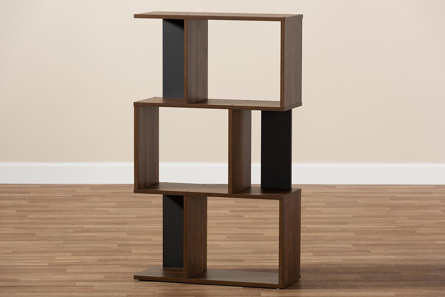 Vivace Display Bookcase, Walnut Brown/Dark Grey