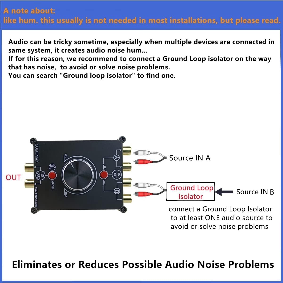 High-Quality 2-Way RCA Switcher with Easy Plug and Play Setup & Volume Control