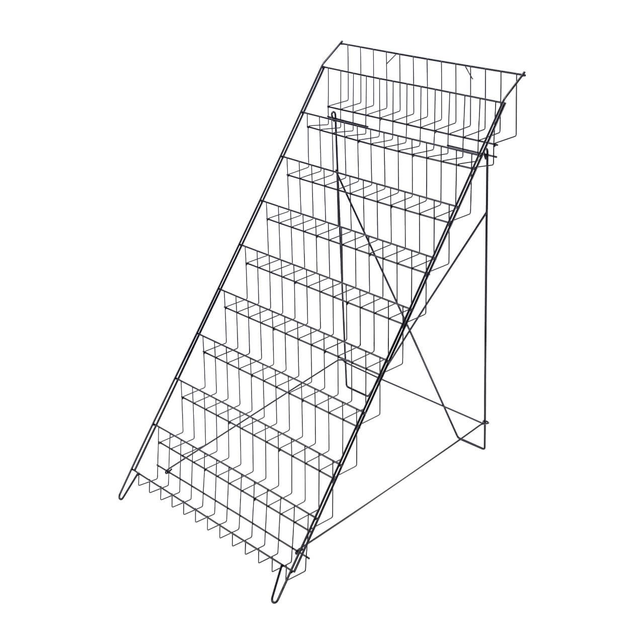 Black Floor Standing Wire Rack 10 Shelf 46'' High x 26 ½”  Literature DVD's