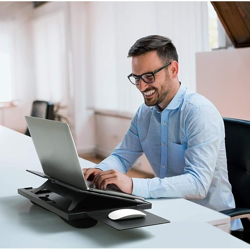 Adjustable Laptop Stand W/ Mouse Pad Portable Multifunctional Lap Desk Comfort
