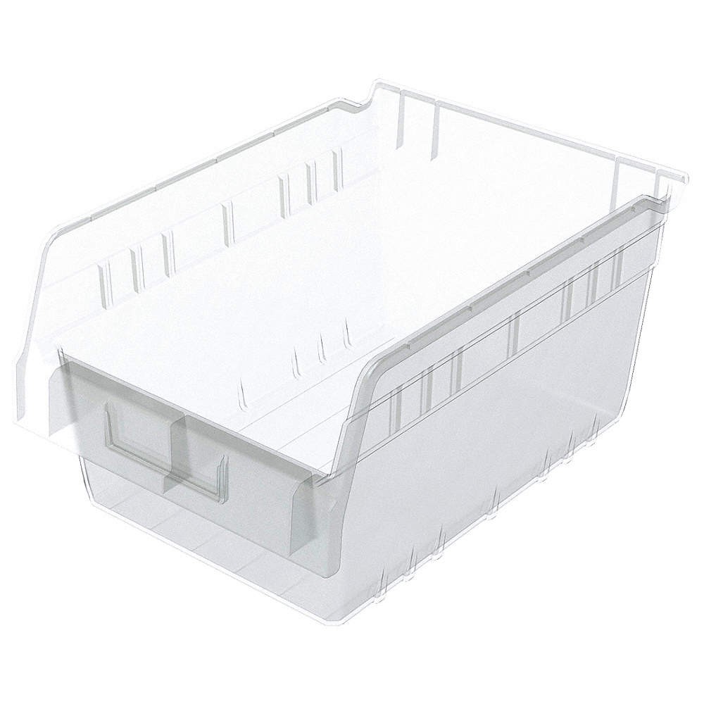 AKRO-MILS 30080SCLAR Shelf Bin,Clear,Plastic,6 in 40K452