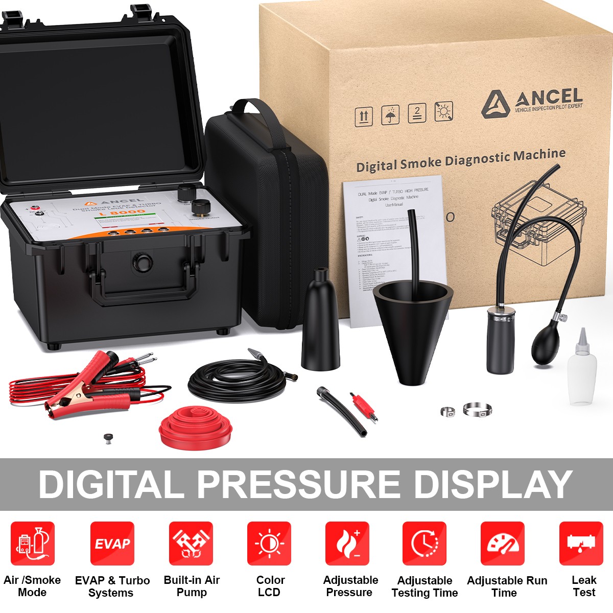 ANCEL L8000 Dual Mode Automotive Smoke Leak EVAP Tester Machine Diagnostic Tool