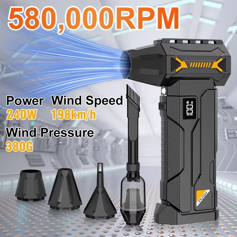 Cordless Turbo Air Blower 580,000 RPM High Power