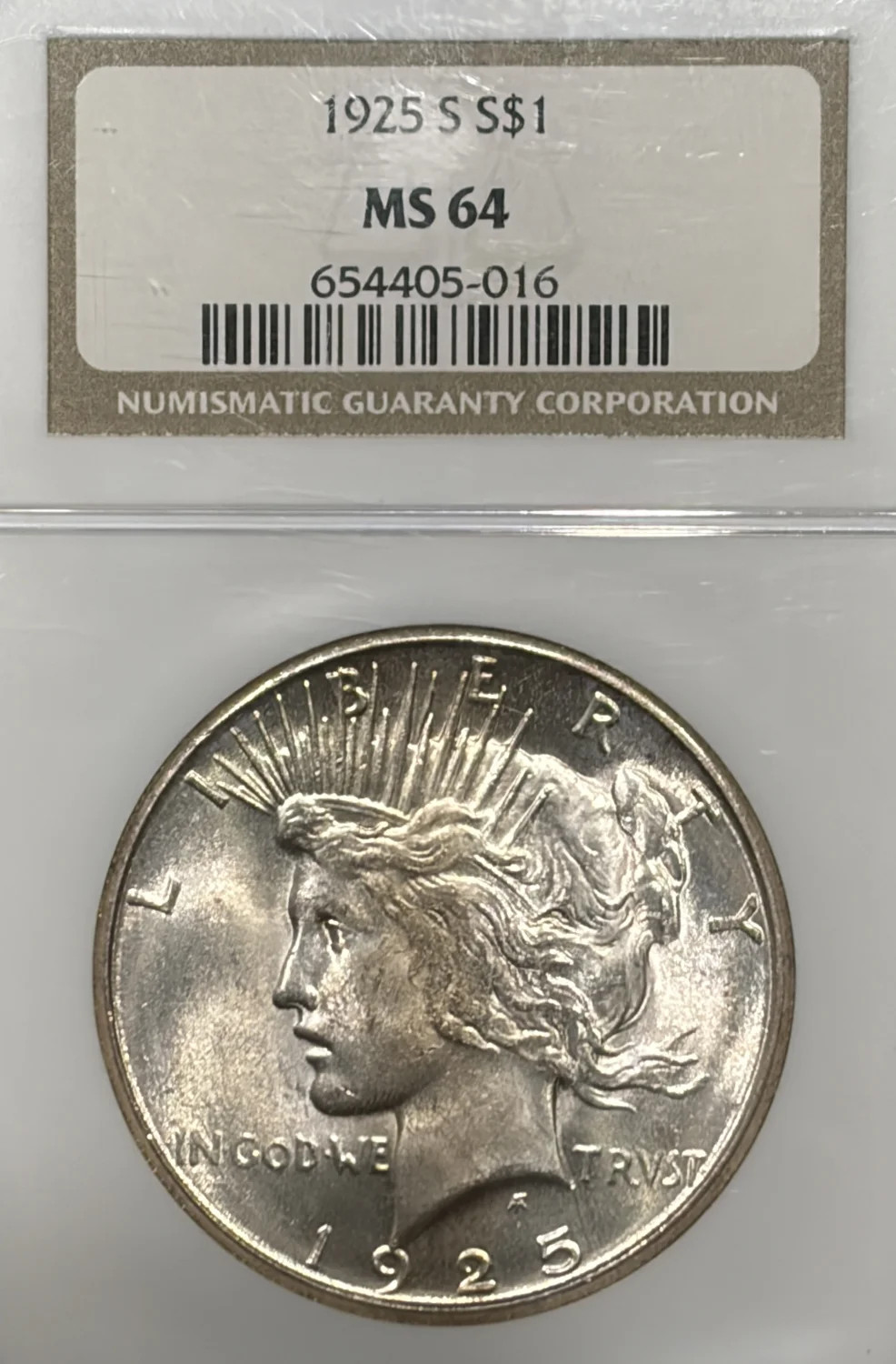 1925-S PEACE DOLLAR NGC MS64