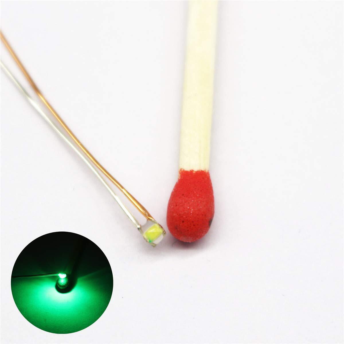 25pcs Pre-soldered micro litz wired leads Green SMD Led 0603 + Muti-resistor NEW