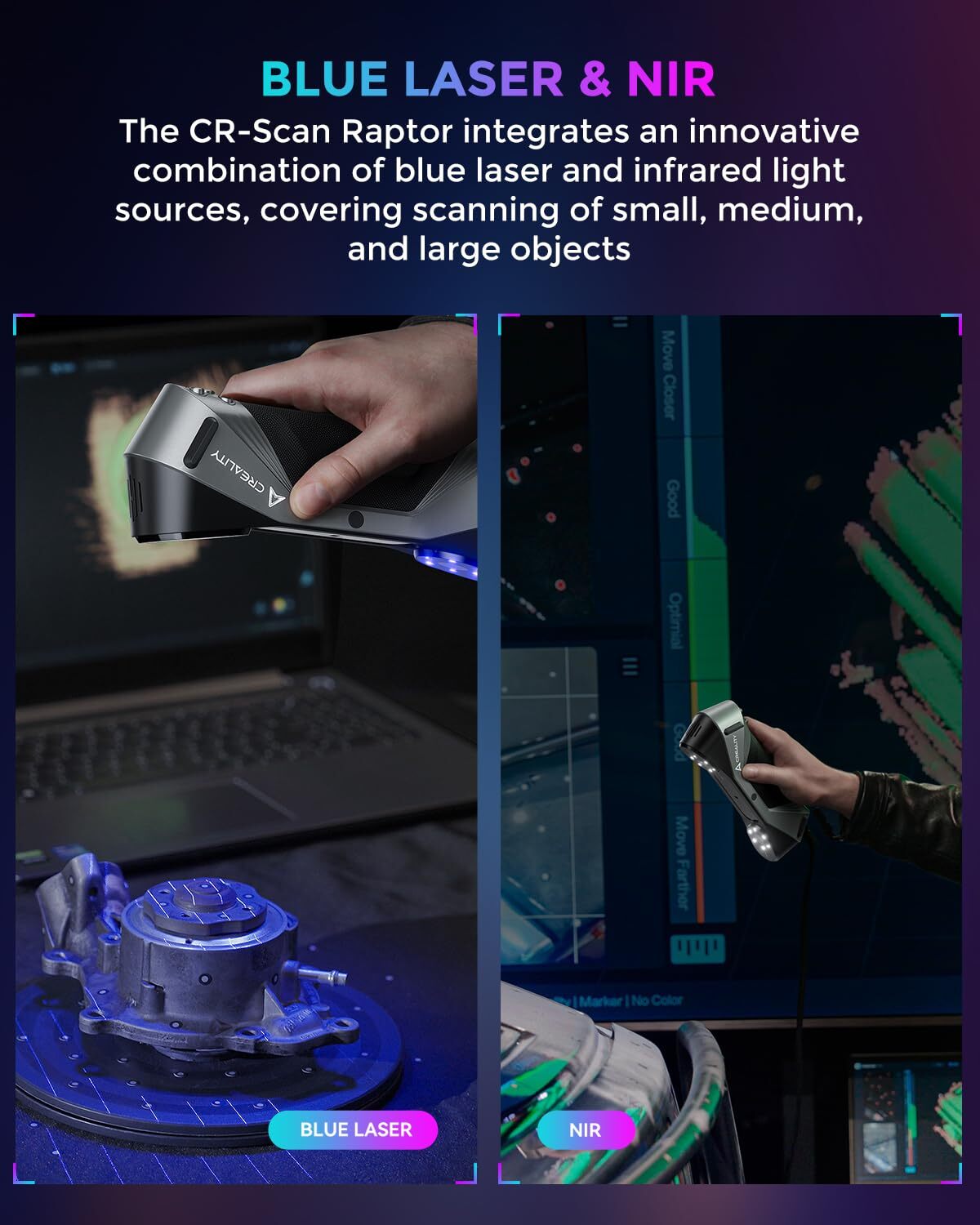 Creality CR-Scan Raptor 3D Scanner for 5-2000mm Object High Accuracy Scanning