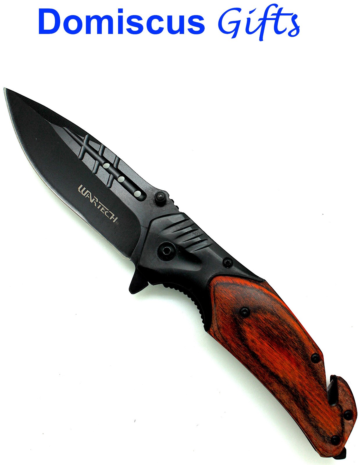 8 1/2" NEW! WarTech Pakkawood BLACK Spring Assisted POCKET KNIFE Safety Knives