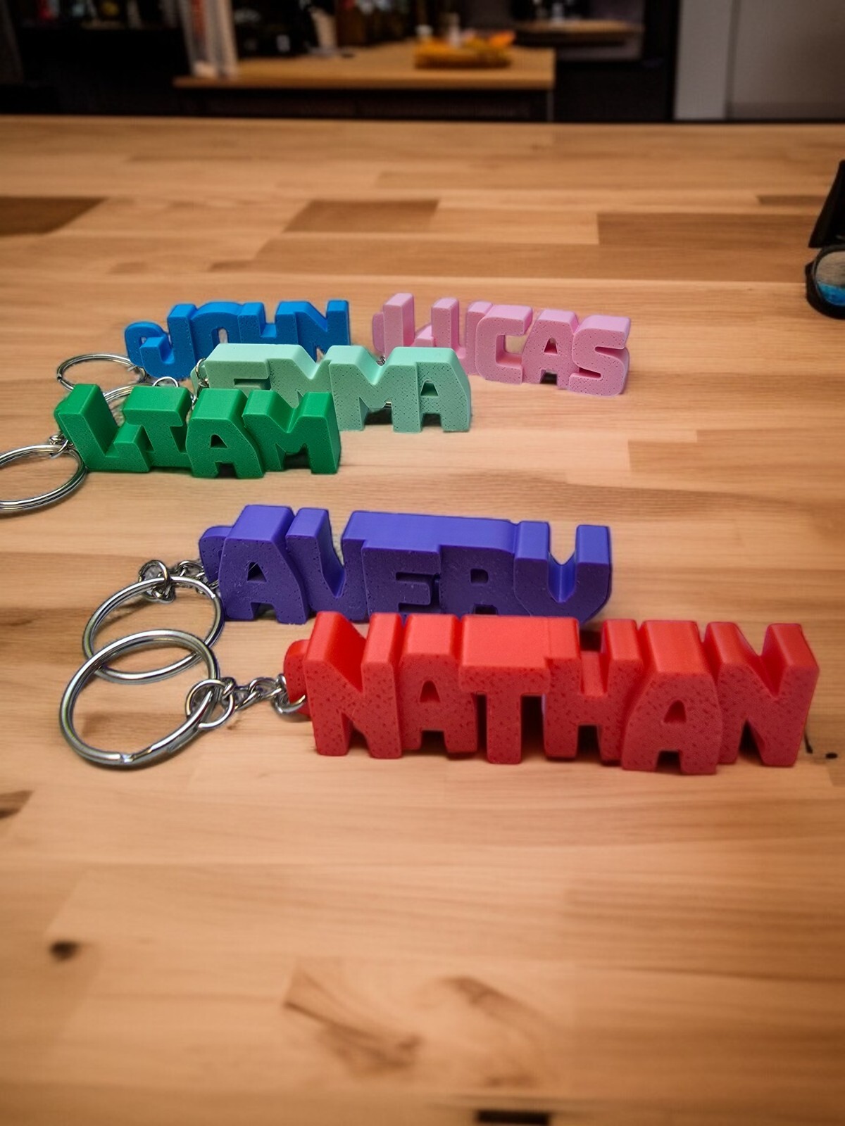 Personalized 3D Name Keychain, Name Tag, Bag Charm, Backpack Keychain.