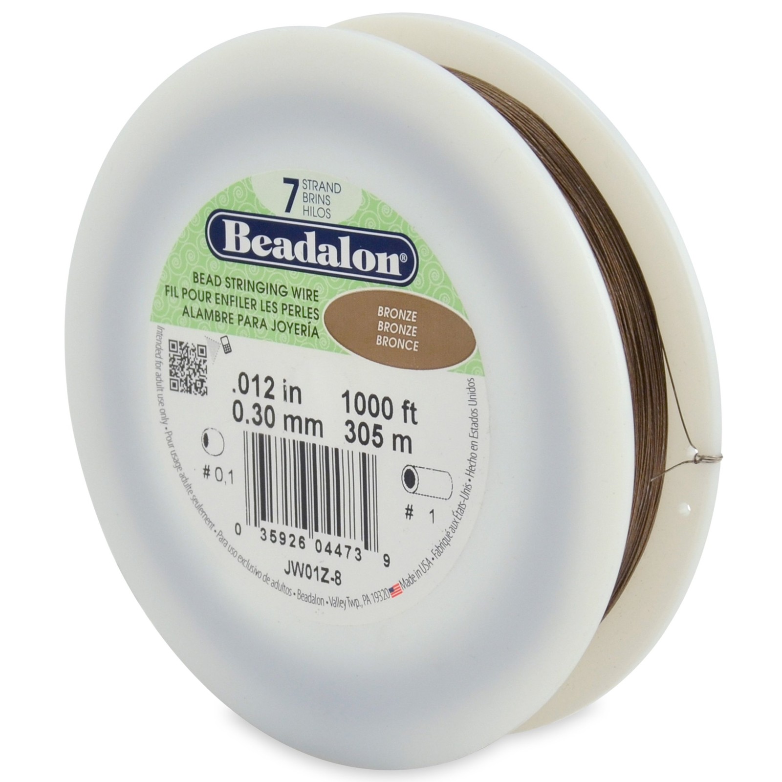 1000 ft 7-Strand 0.012" Bronze Bead Stringing Wire Spool for Craft Jewelry