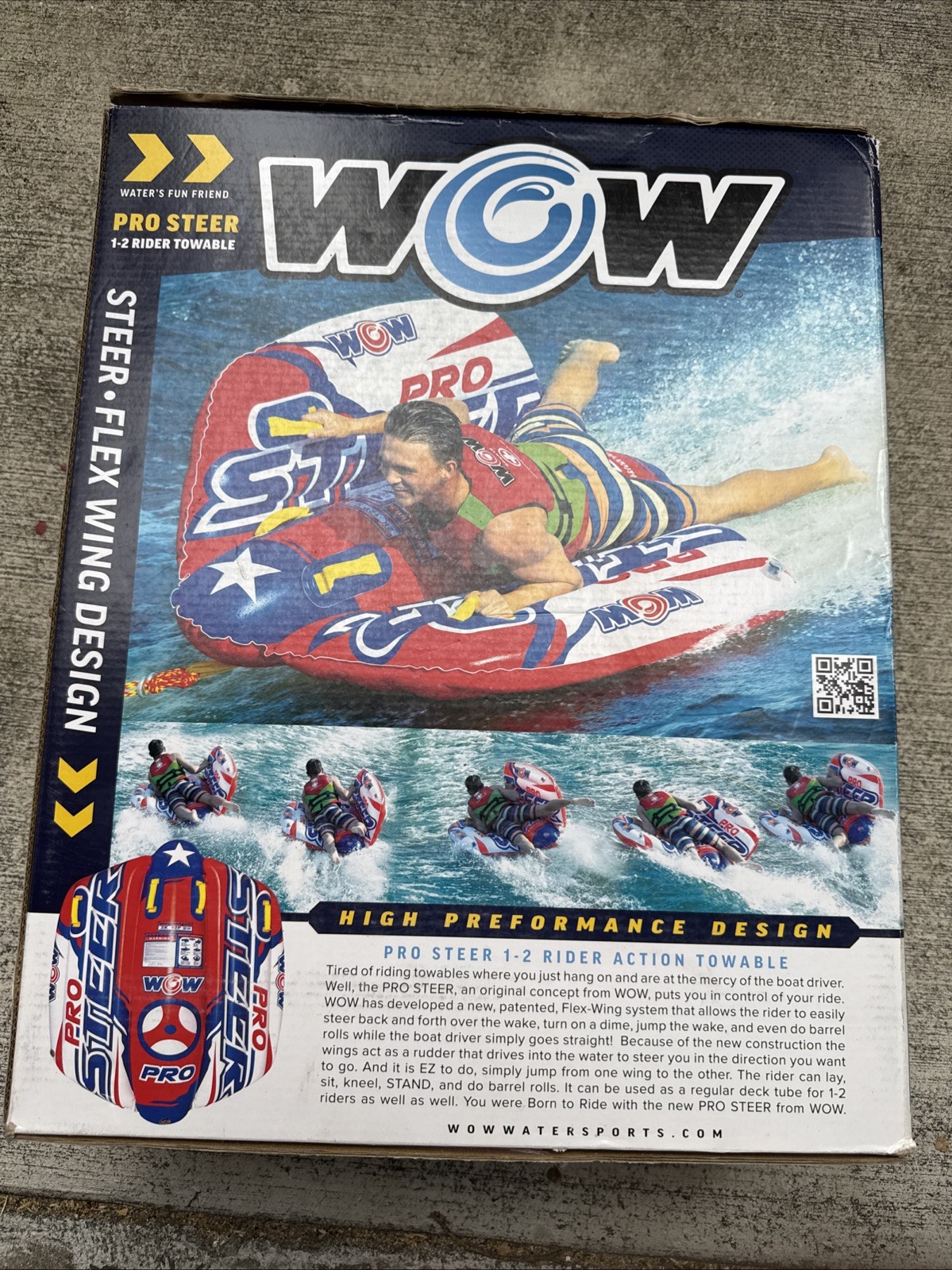 WOW Pro Steer Flex Wing Towable Tube/Float 1-2 Rider - Brand NEW
