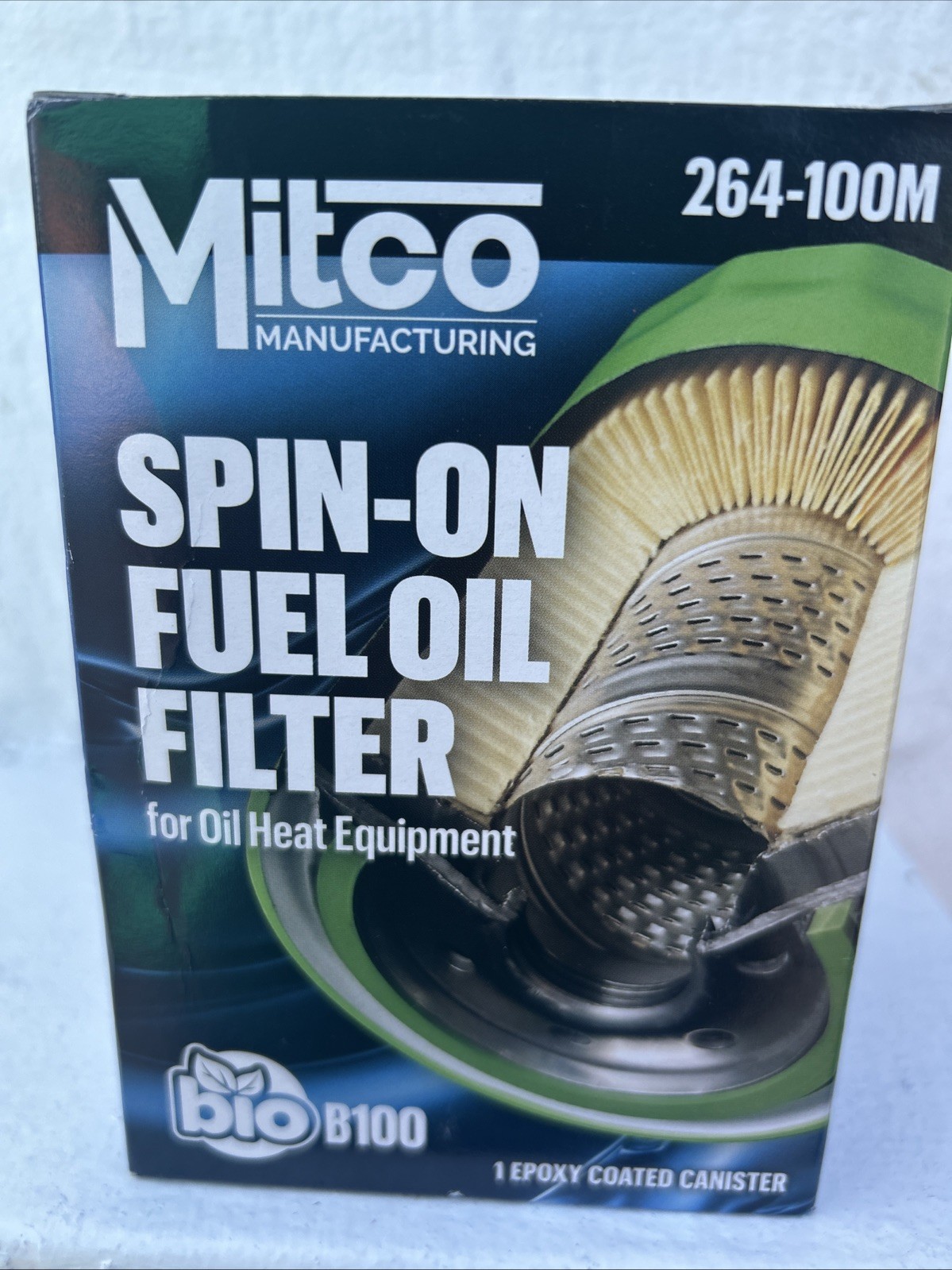Mitco 264-100M Spin-On Fuel Oil Filter, 40 GPH, 10 Micron Bio B100