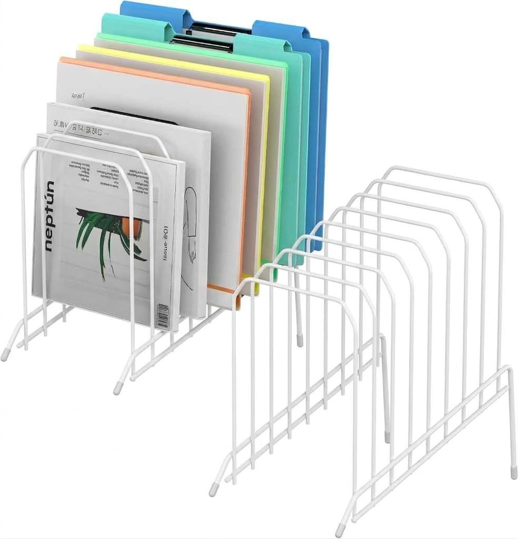 2 PCS Incline Sorter Desk File Organizer Metal 8Section Magazine Holder