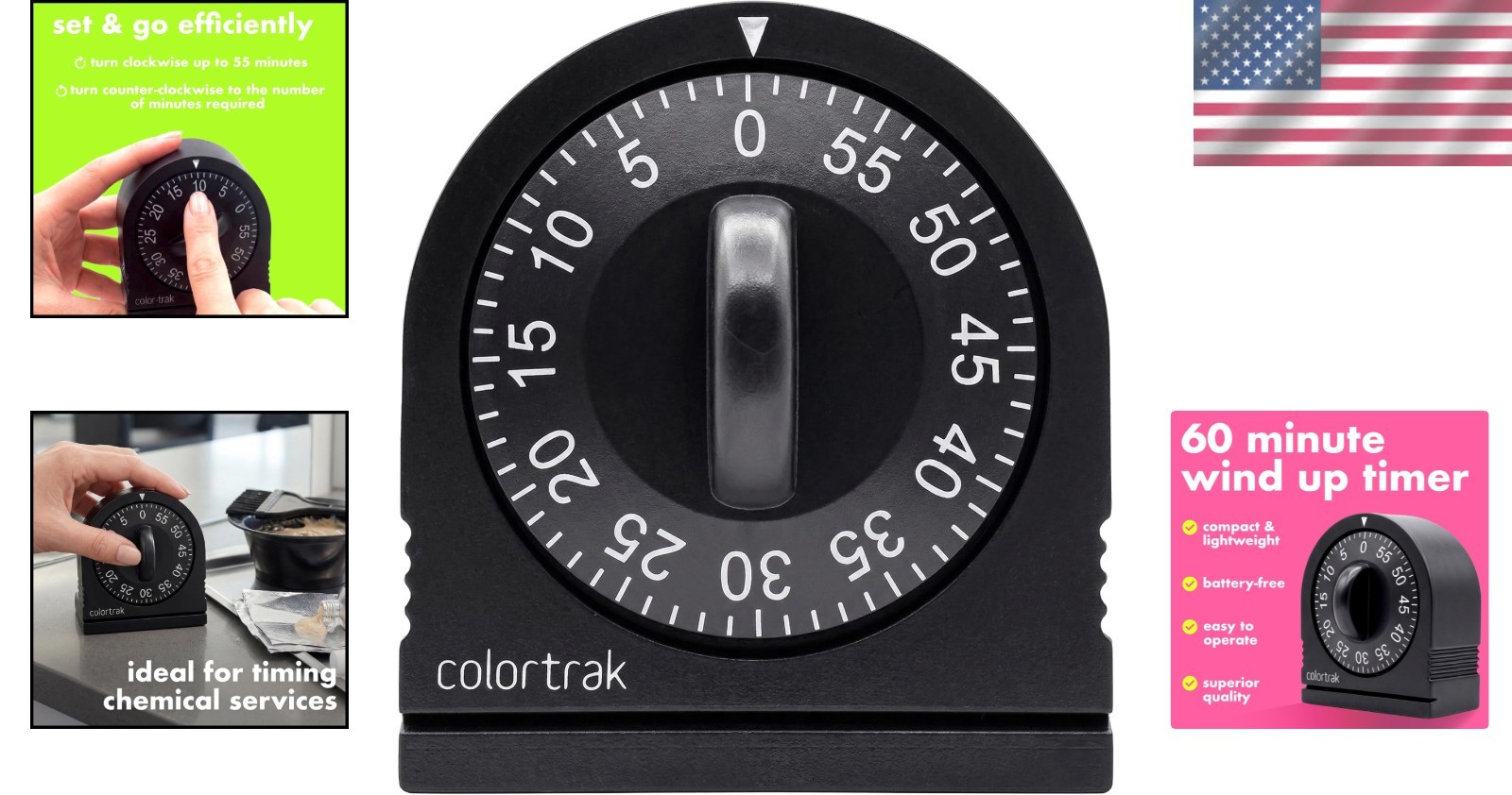 Salon-Grade Wind Up Timer with Visual Countdown - Perfect for Tanning and Crafts