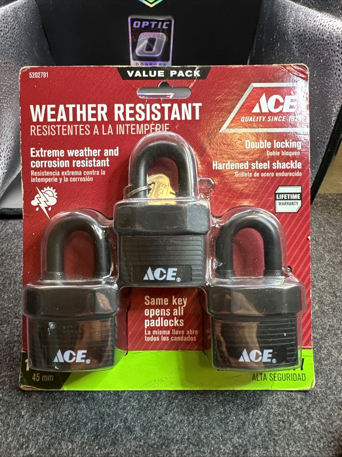 ACE Weather Resistant Double Locking Padlock Keyed Alike Value3 Pack (5202791)FS