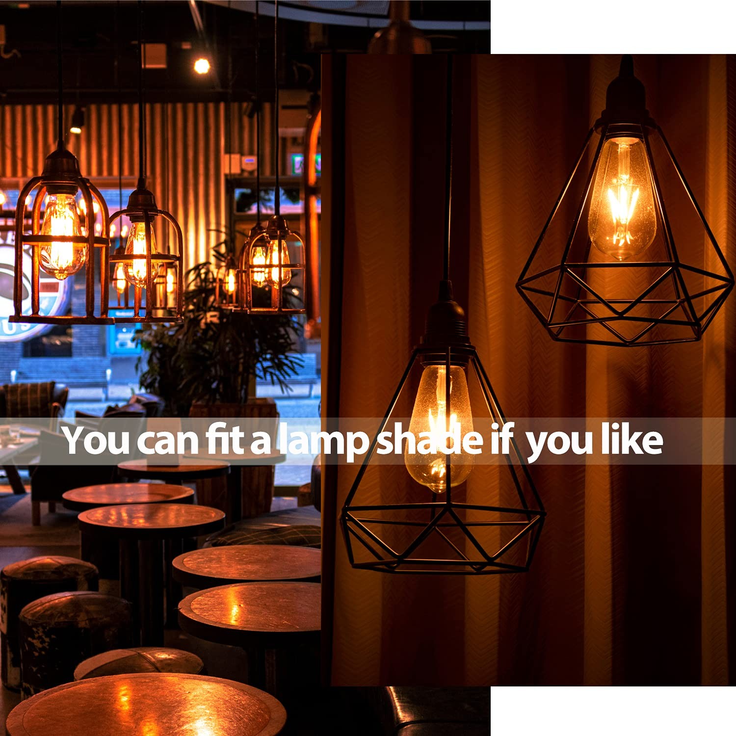 Plug in Hanging Light Kit, Industrial Pendant Lighting Fixture, E26 E27 Retro...