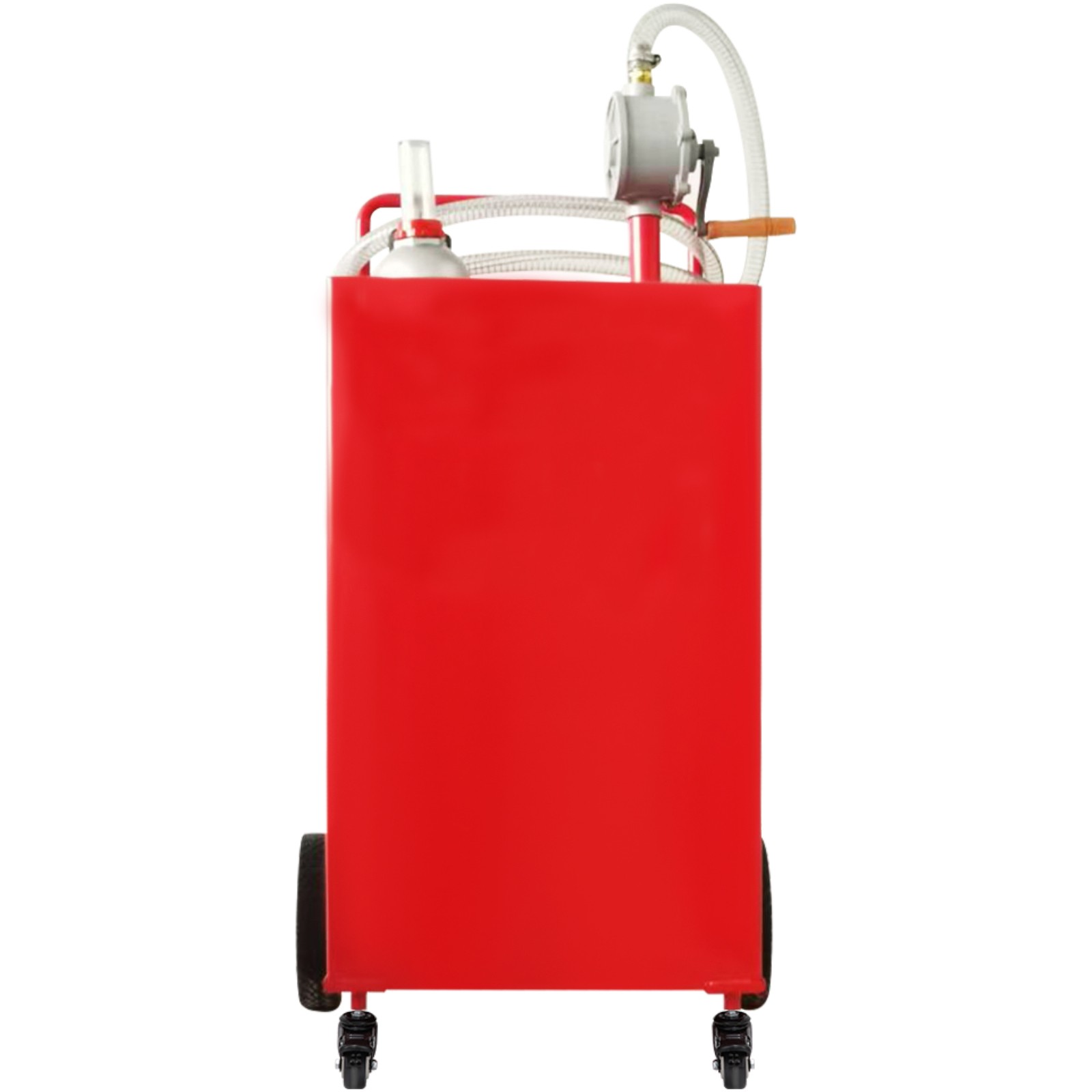 Uimoso Fuel Caddy Fuel Storage Tank 30 Gallon 4 Wheels with Manuel Pump, Red