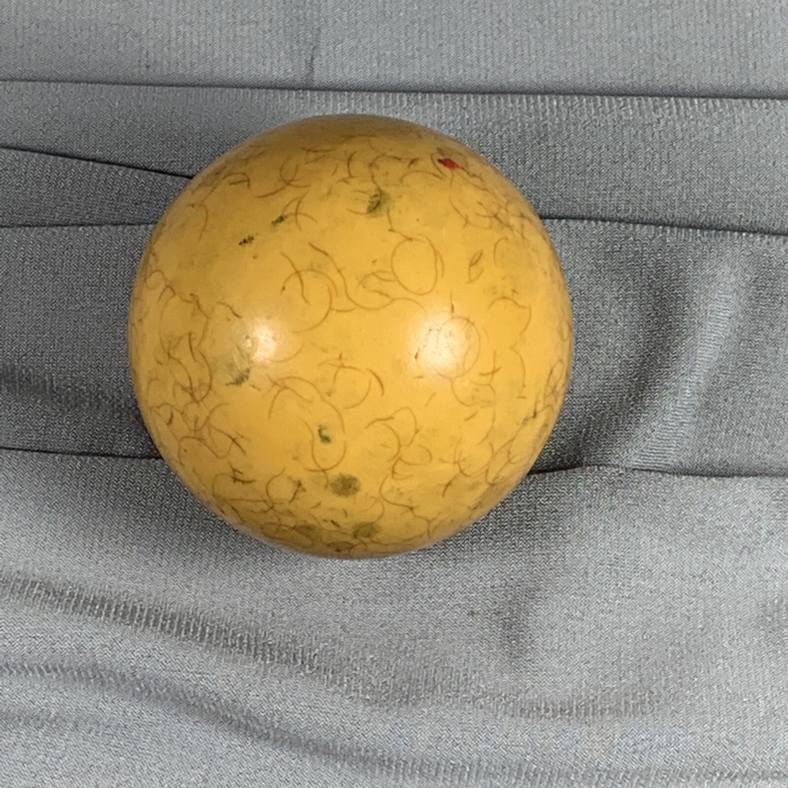 Vtg Billiard Pool Ball Yellow Speckled