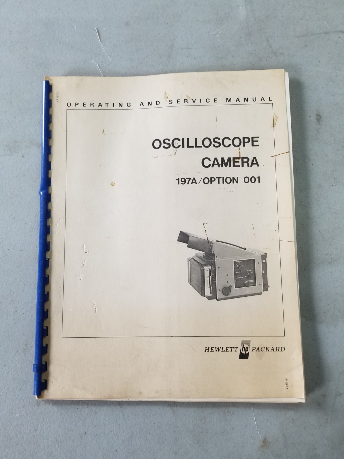Original HP 197A Oscilloscope camera operating and service manual 00197-90911 #2