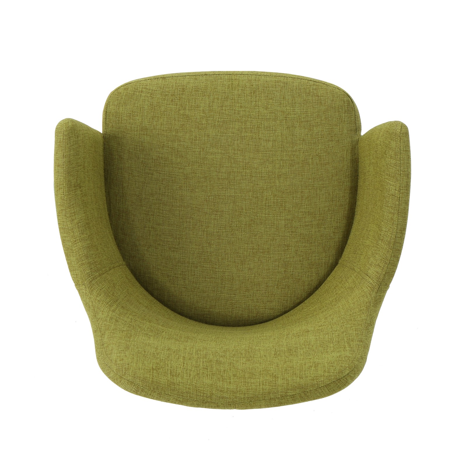 Green Fabric Dining Chairs Set of 2, Wood Finish Iron Frame Contoured Seat