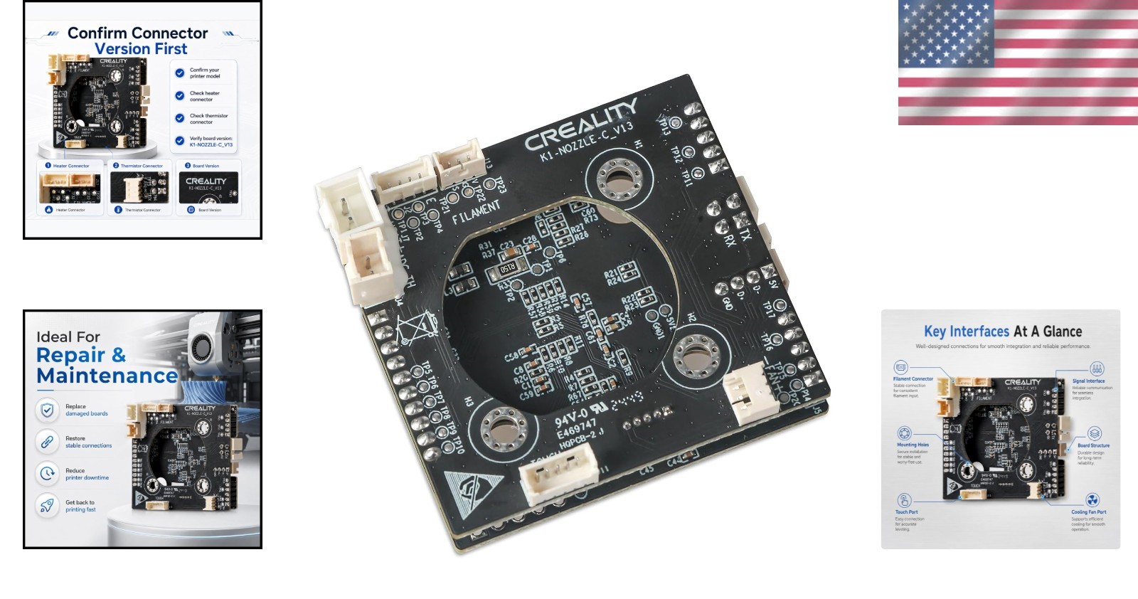 Hotend PCB Adapter Board for K1 Max K1C K1 SE 3D Printers Upgrade Toolhead