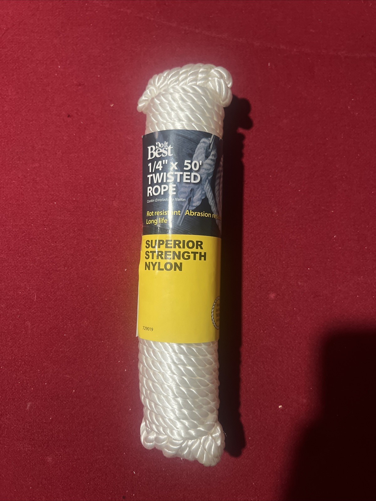 Do it Best 1/4 In. x 50 Ft. White Twisted Nylon Packaged Rope 729019 SIM Supply,